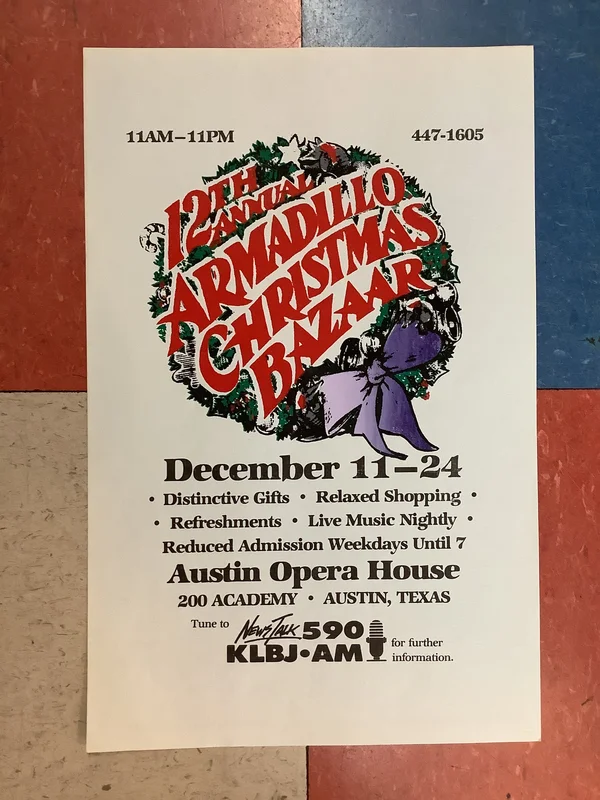 12th Annual Armadillo Christmas Bazaar (Poster)