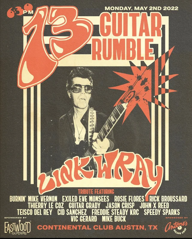 13 Guitar Rumble Poster at Continental Club - 2022 (Poster)