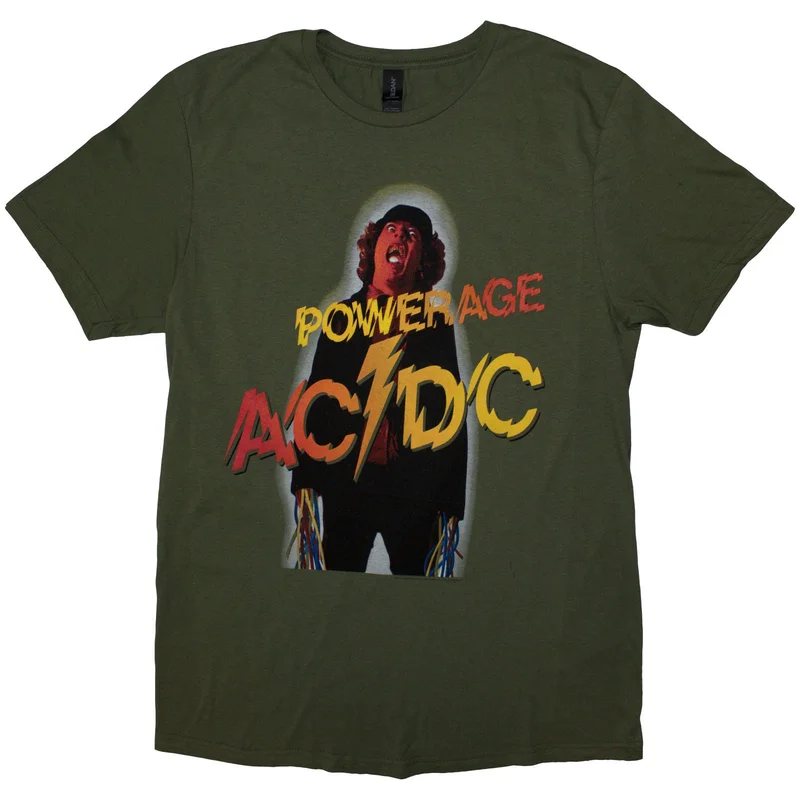 AC/DC Unisex T-Shirt: Powerage Khaki Green