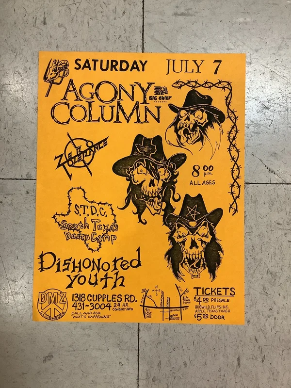 Agony Column at DMZ Clubhouse (Poster) Orange