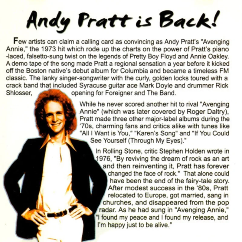 Andy Pratt - Andy Pratt Is Back (CDr)