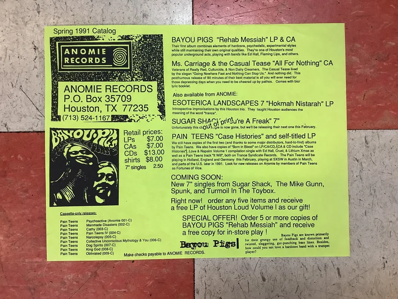 Anomie Records' Spring Catalog - 1991 (Poster)