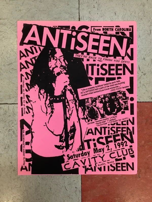 Antiseen at Cavity Club - 1992 (Poster) Green