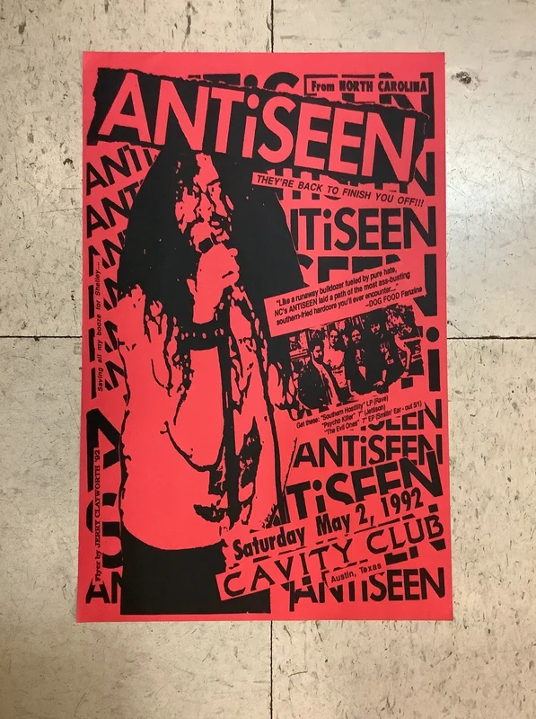 Antiseen at Cavity Club - 1992 (Poster)