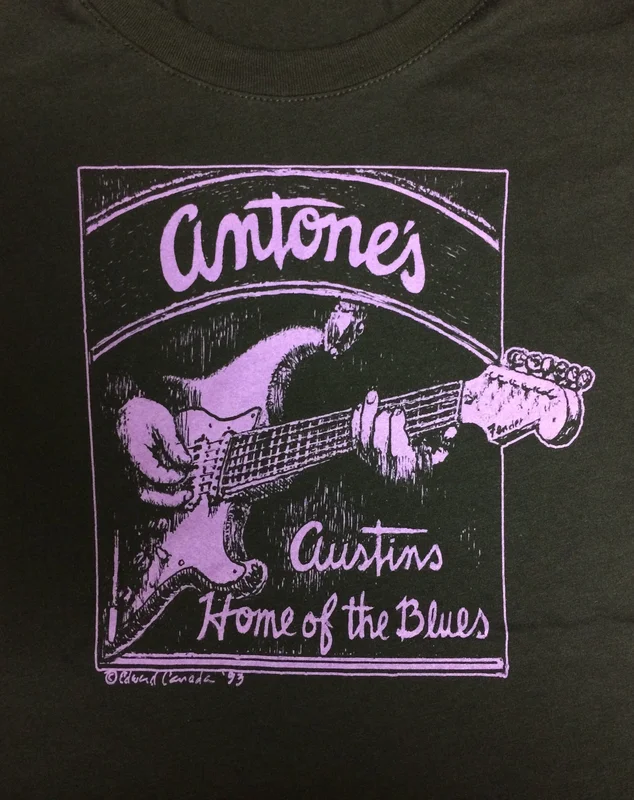 Antone's Purple Guitar T-Shirt Charcoal Black