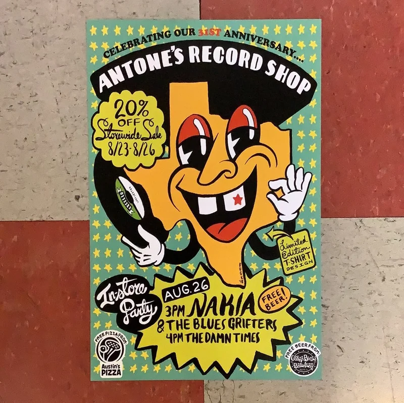 Antone's Record Shop 31st Anniversary In-Store - 2018 (Poster)