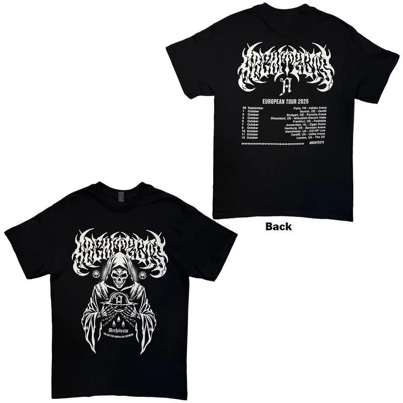 Architects Unisex T-Shirt: TSTE & AB Skeleton EU Tour 25 Black