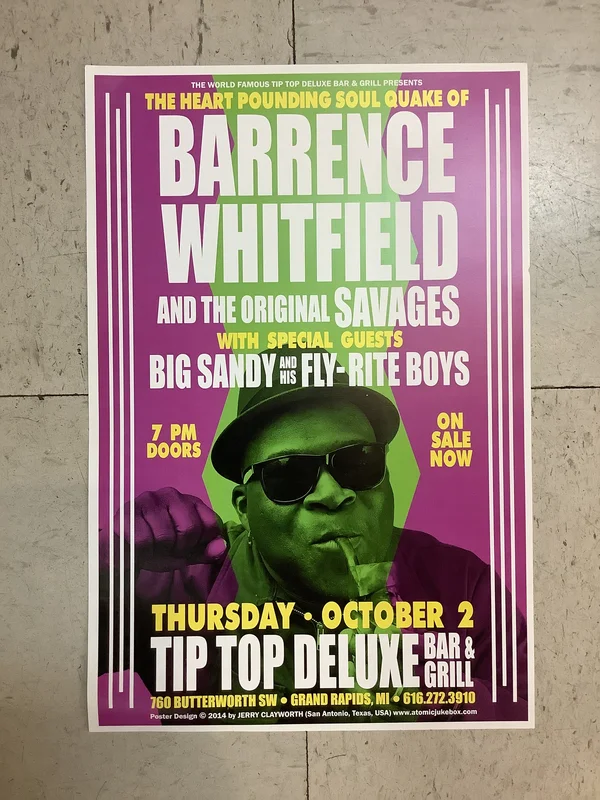 Barrence Whitfield at Tip Top Deluxe - 2014 (Poster)