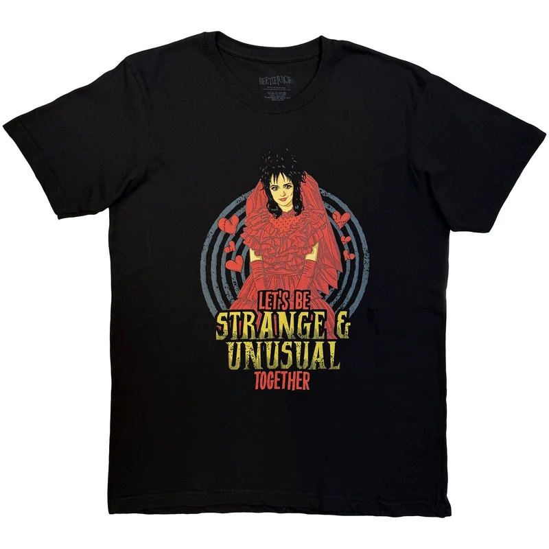 Beetlejuice Unisex T-Shirt: Strange & Unusual Together Black