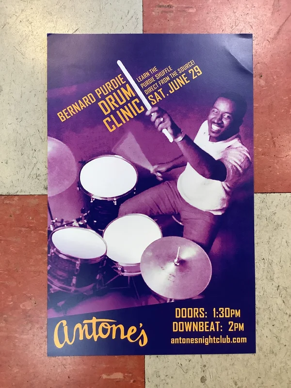 Bernard Purdie Drum Clinic at Antone's Nightclub - 2019 (Poster)