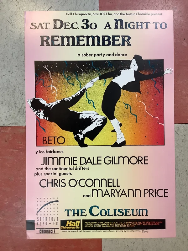 Beto Y Los Fairlanes & Jimmie Dale Gilmore at The Coliseum - 1989 (Poster)