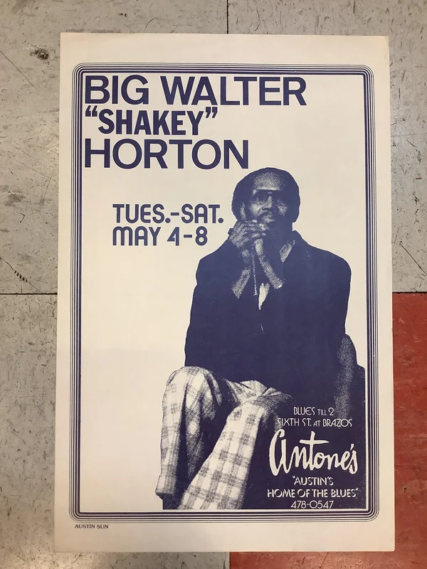 Big Walter "Shakey" Horton at Antone's Nightclub - 1976 (Poster)