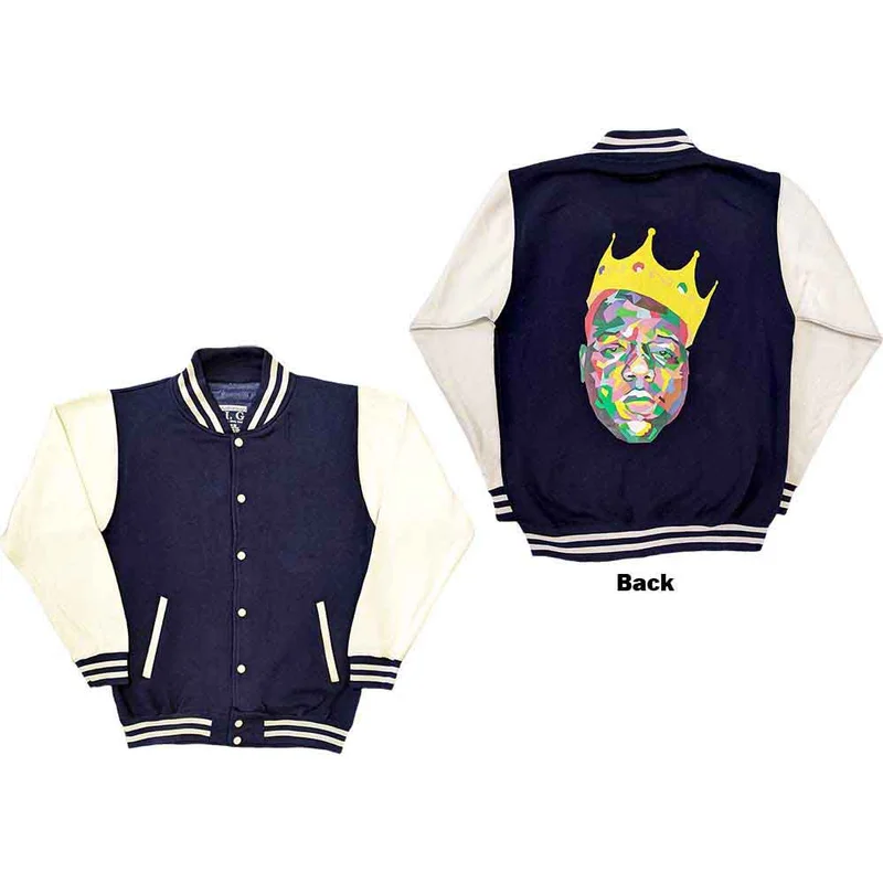 Biggie Smalls Unisex Varsity Jacket: Crown Back Print