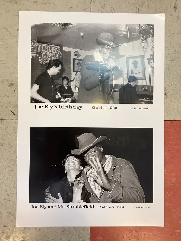 Bill Leissner Photo - Joe Ely and Mr. Stubbfield - 1984 & 1988