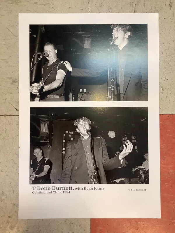 Bill Leissner Photo - T Bone Burnett and Evan Johns at Continental Club - 1984