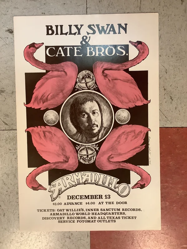 Billy Swan and Cate Bros. at Armadillo - 1975 (Poster)