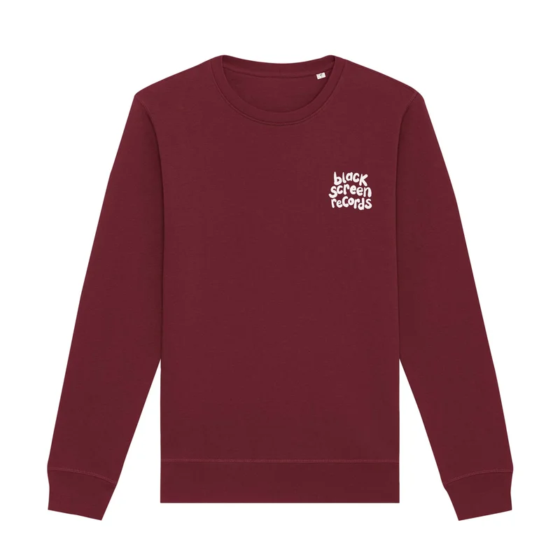 Black Screen Records Logo  Crewneck  Embroidered [Burgundy]