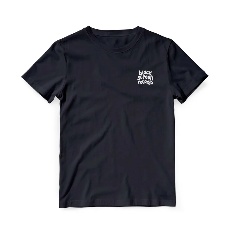 Black Screen Records Logo  T-Shirt  Embroidered [Black]