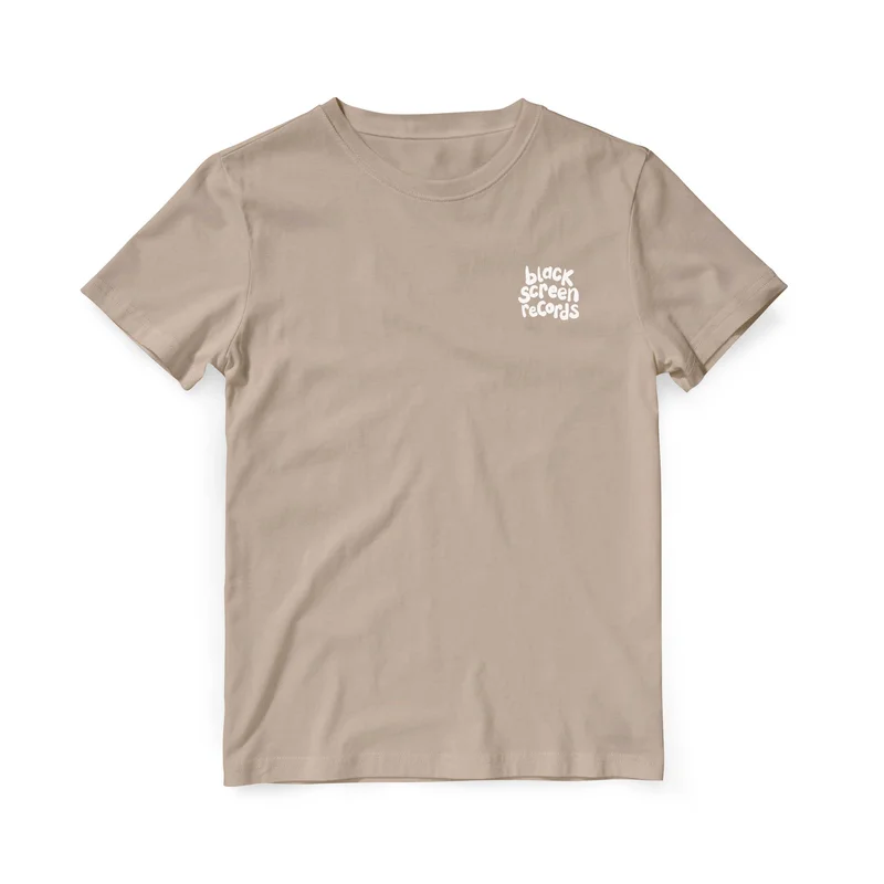 Black Screen Records Logo  T-Shirt  Embroidered [Desert Dust]