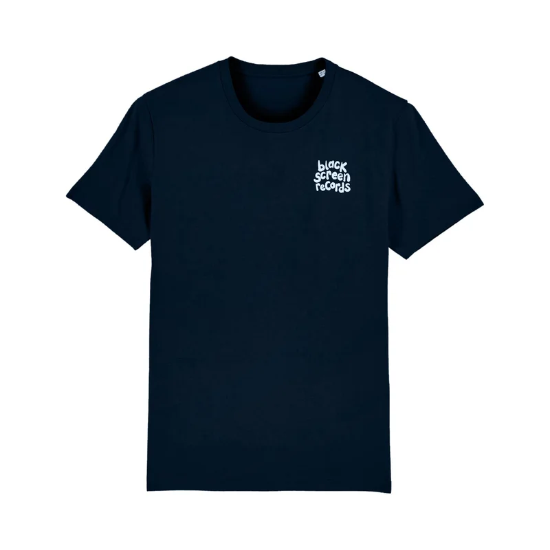 Black Screen Records Logo  T-Shirt  Embroidered [Navy]