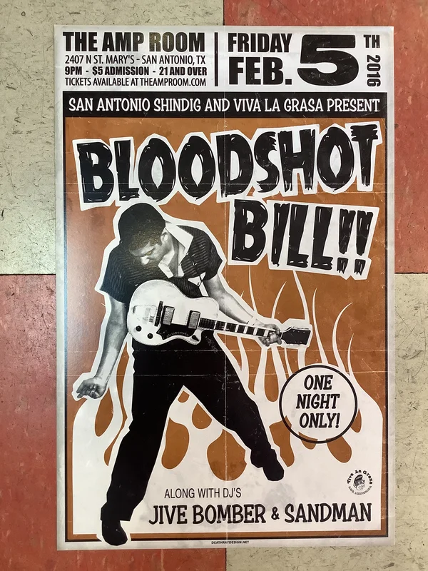 Bloodshot Bill at The Amp Room - 2016 (Poster)