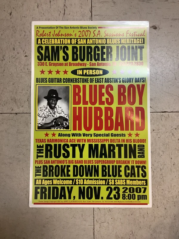 Blues Boy Hubbard at Sam's Burger Joint - 2007 (Poster)
