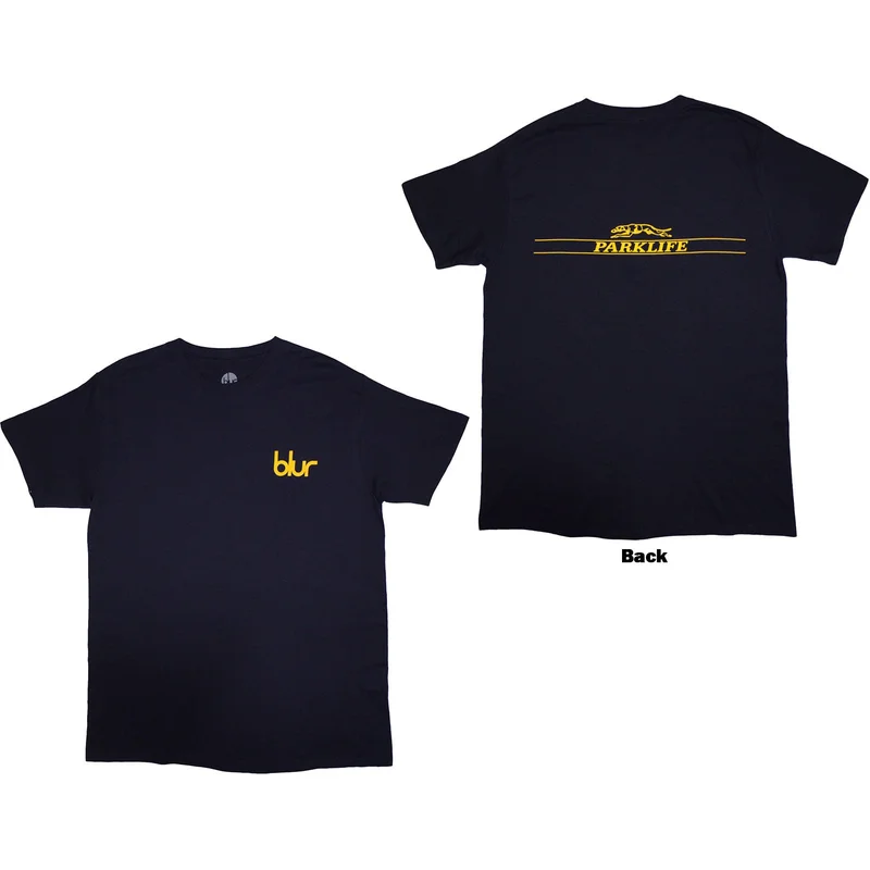 Blur Unisex T-Shirt: Parklife Back Navy Blue