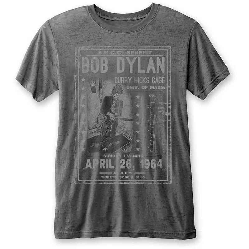 Bob Dylan Unisex Burnout T-Shirt: Curry Hicks Cage Charcoal Grey