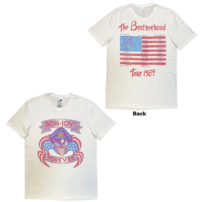 Bon Jovi Unisex T-Shirt: The Brotherhood White
