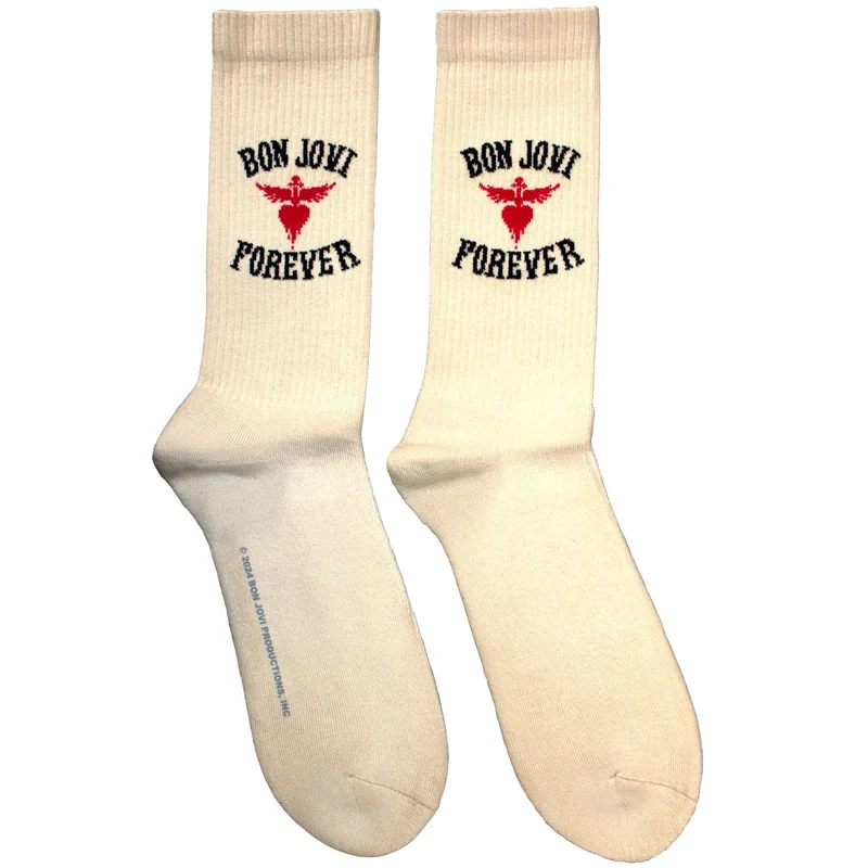 Bon Jovi Unisex Terry Socks: Forever Natural