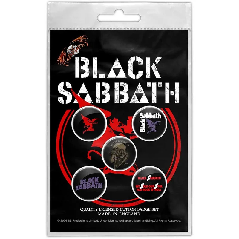 Button Badge Set: Black Sabbath-Red Devil (officially licensed)