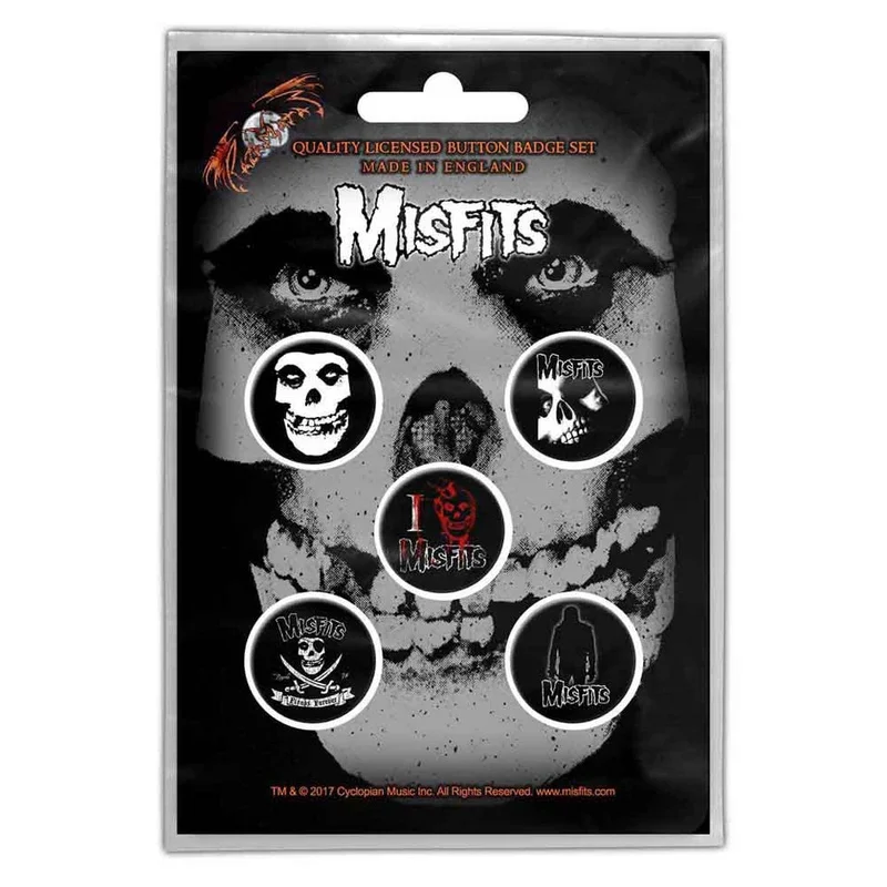 Button Badge Set: Misfits-Skull (officially licensed)