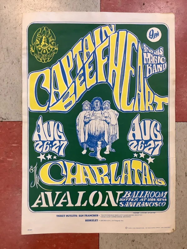 Captain Beefheart & Charlatans at Avalon Ballroom - 1966 (Poster)