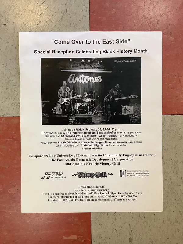 "Come Over to the East Side" Texas Music Museum (Poster)