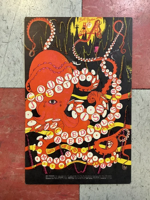 Country Joe & The Fish, Incredible String Band, & Albert Collins at The Fillmore - 1968 (Postcard)