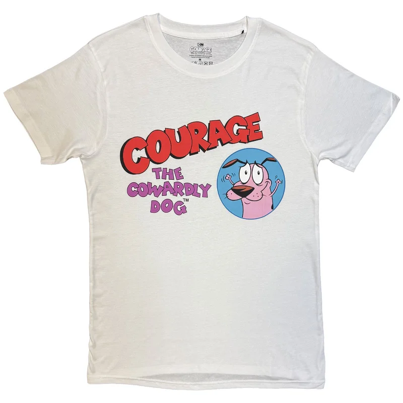 Courage The Cowardly Dog Unisex T-Shirt: Logo White