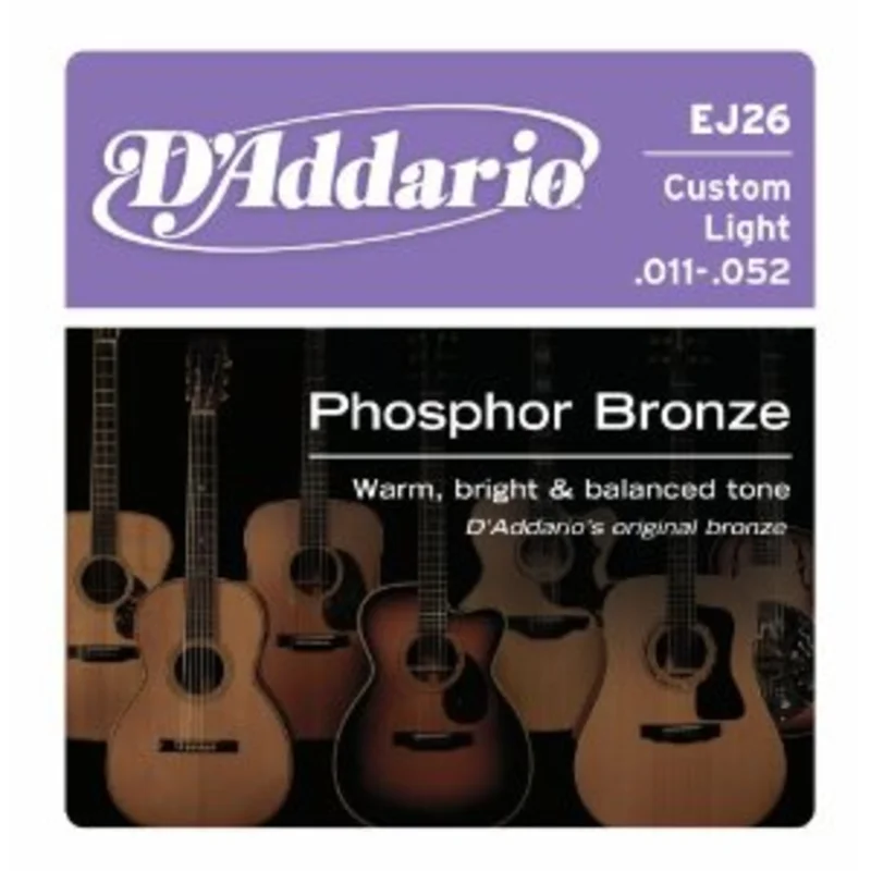 D'addario Guitar Strings (acoustic) - Phospher Bronze Custom Light .011-.052