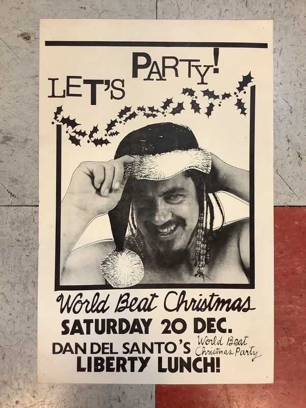 Dan Del Santo "World Beat Christmas" at Liberty Lunch (Poster)