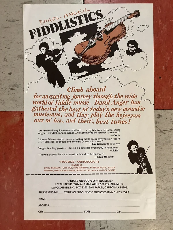 Darol Anger "Fiddlistics" Promo (Poster)