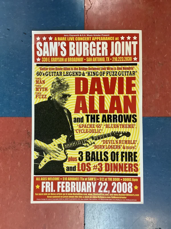 Davie Allan and The Arrows at Sam's Burger Joint - 2008 (Poster)