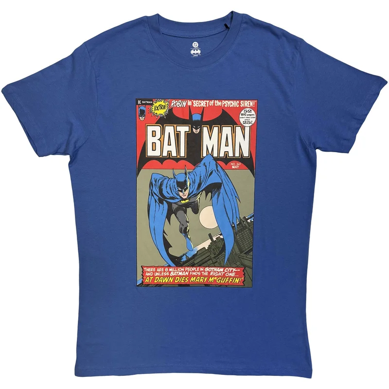 DC Comics Unisex T-Shirt: Batman Comic Cover Blue