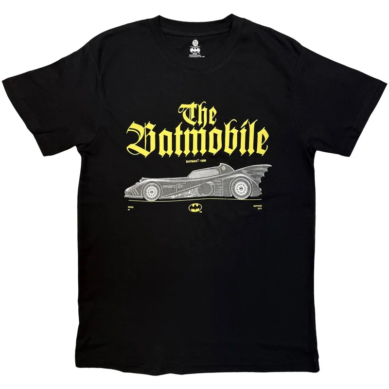 DC Comics Unisex T-Shirt: Batman The Batmobile Black