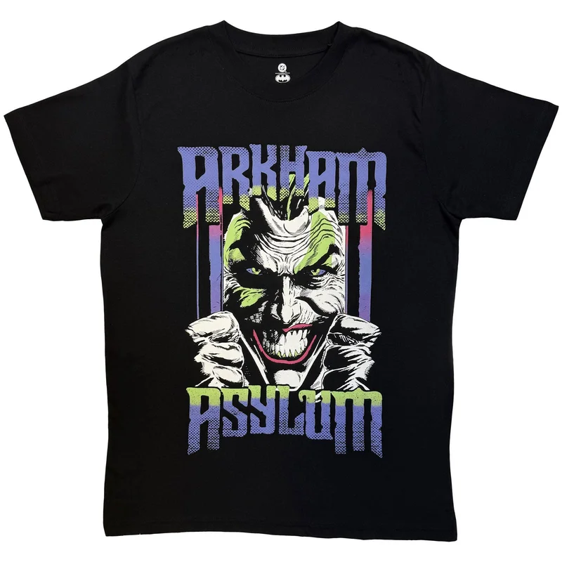 DC Comics Unisex T-Shirt: Joker Arkham Asylum Black