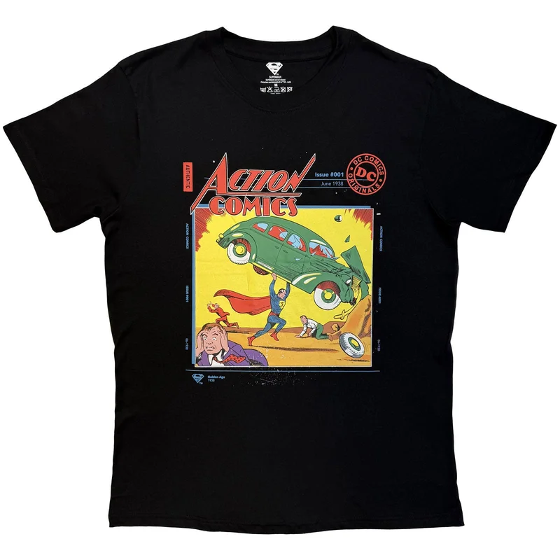DC Comics Unisex T-Shirt: Superman Car Black