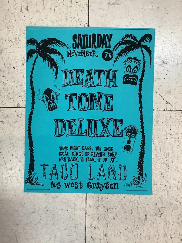 Death Tone Deluxe at Taco Land - 1992 (Poster) Blue