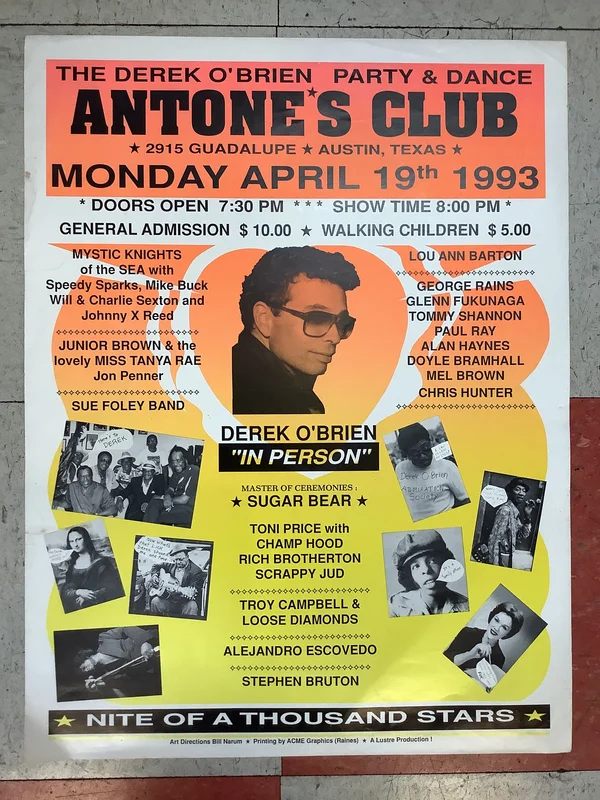 Derek O'Brien at Antone's Nightclub - 1993 (Poster)