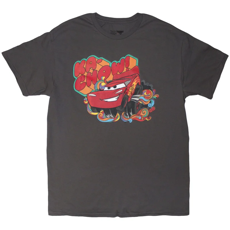 Disney Unisex T-Shirt: Cars Ka-Chow Charcoal Grey