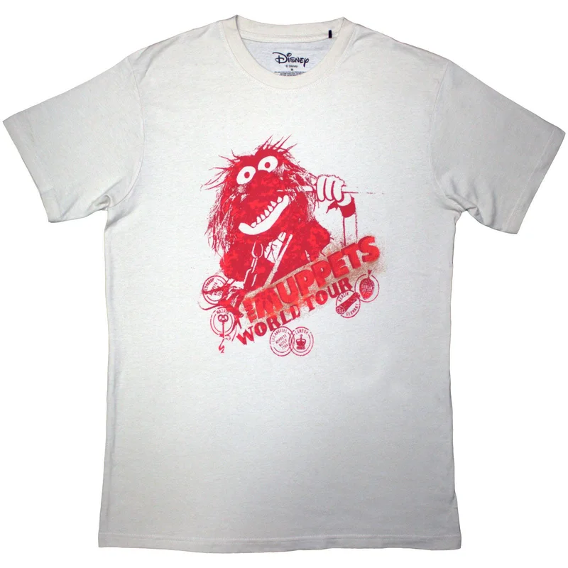 Disney Unisex T-Shirt: The Muppets Animal On Tour Natural