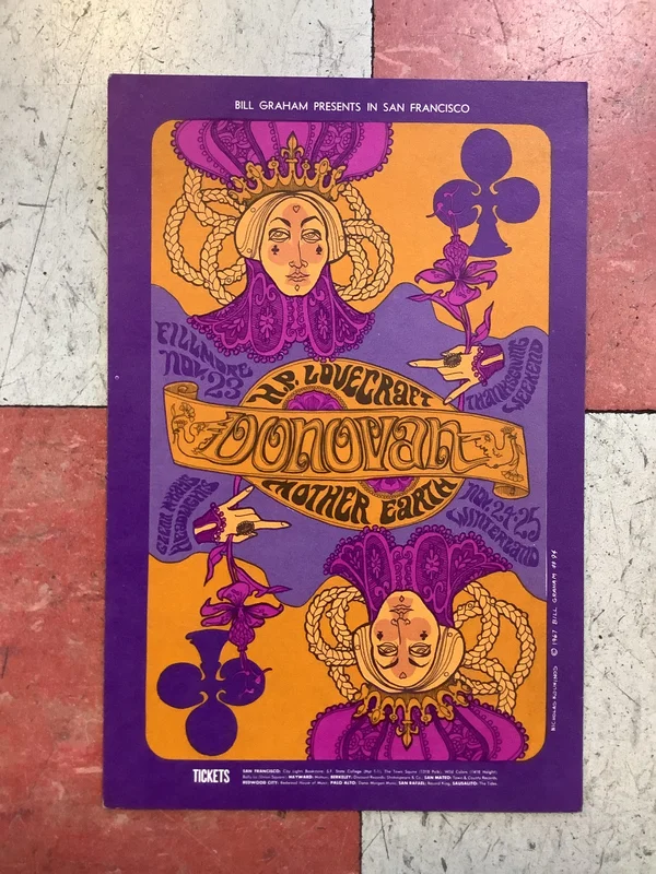 Donovan at The Fillmore and Winterland - 1967 (Postcard)