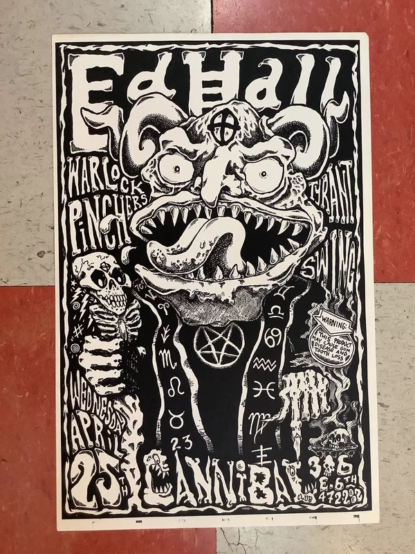 Ed Hall at Cannibal Club - 1990 (Poster)